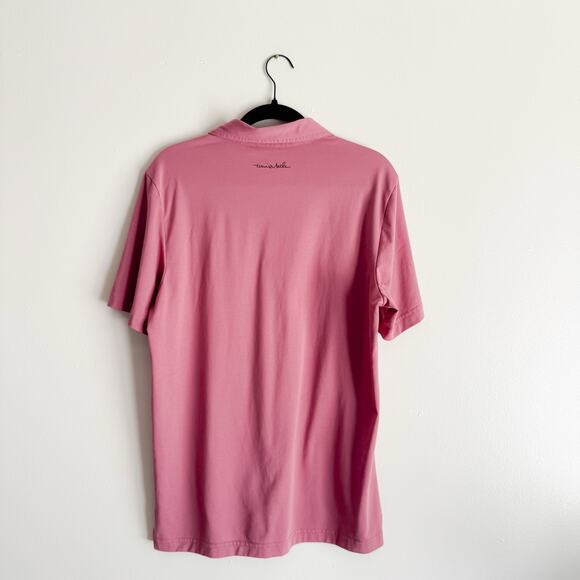 Travis Mathew Pink Red Striped Red River Polo - Medium - Picture 8 of 10